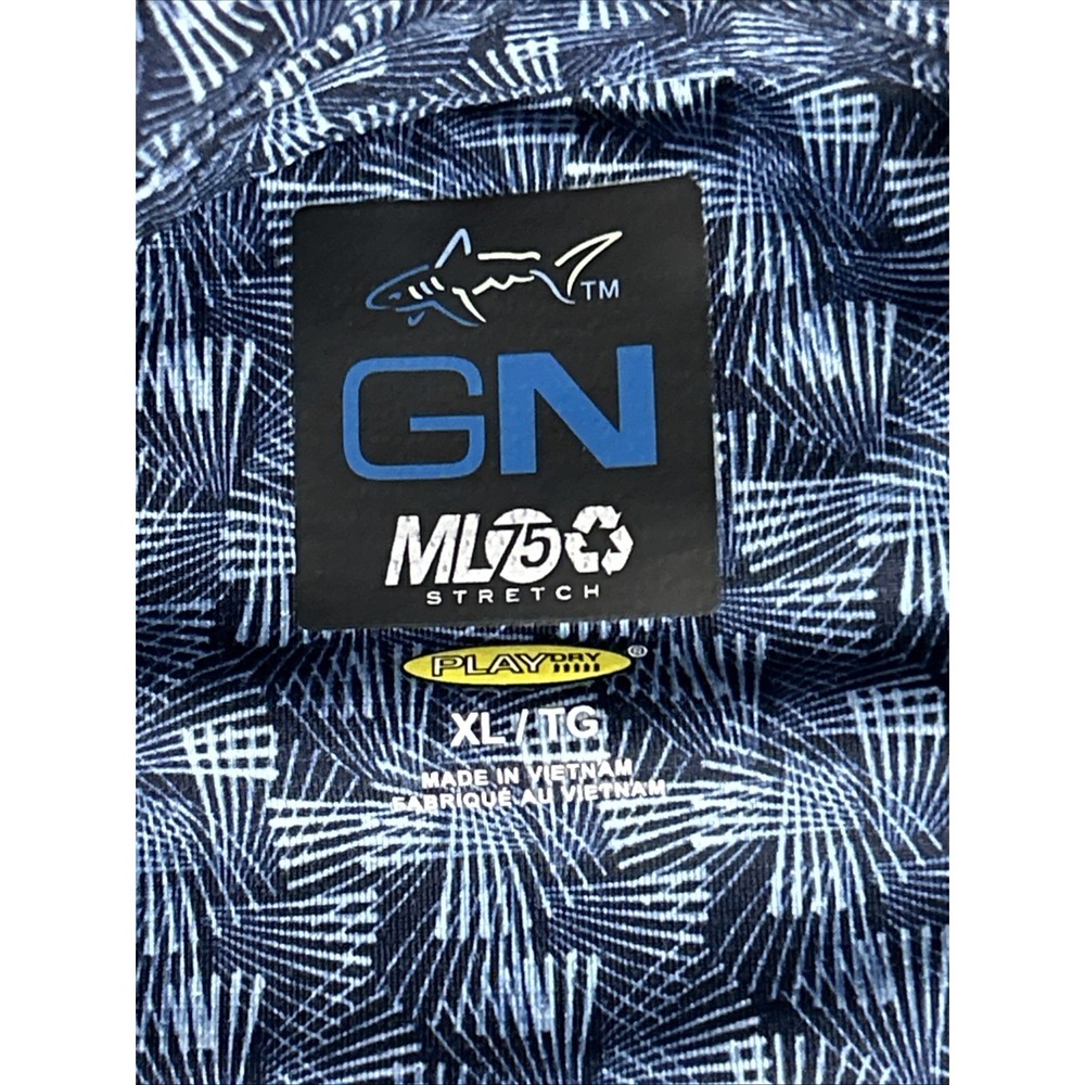Greg Norman Mens XL Golf Polo Shirt Blue Micro Paisley Performance Dry Fit (311) - Picture 4 of 5